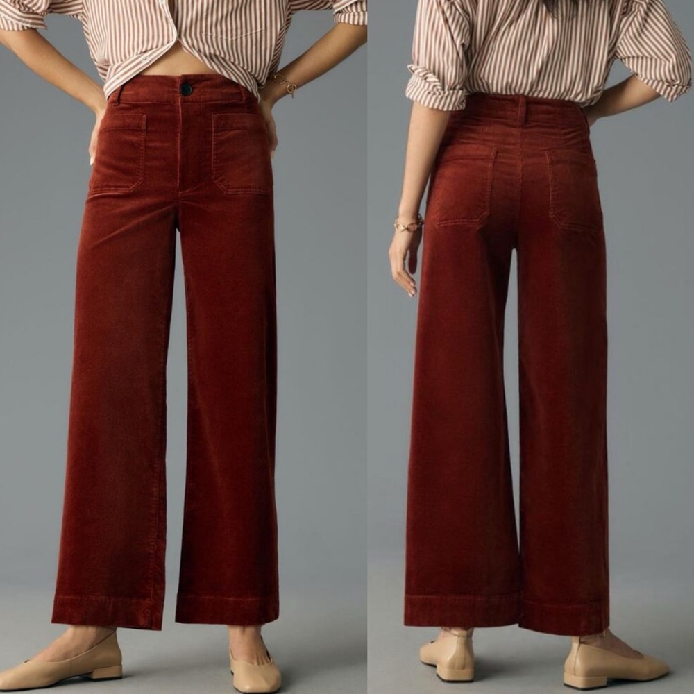 Anthropologie Rust Wide Leg Pants